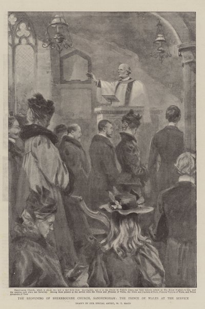 The Reopening of Shernbourne Church, Sandringham, the Prince of Wales at the Service by William T. Maud